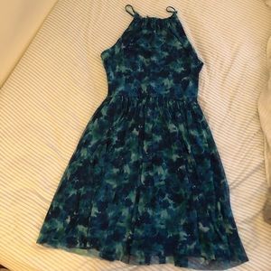 London Times Blue/Green Flowy Dress - Sz 10